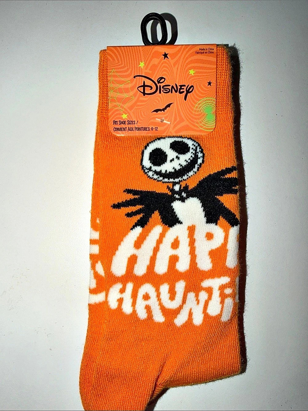 Disney Nightmare Before Christmas Jack Skellington Happy Haunting Crew Socks